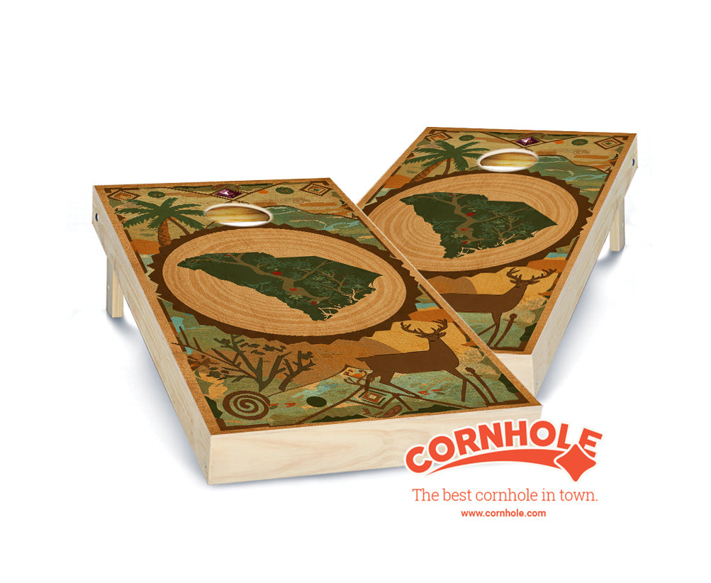 "South Carolina - State Wood Homage " Cornhole Boards
