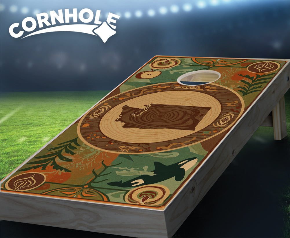 "Washington - State Wood Homage " Cornhole Boards