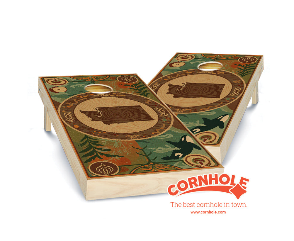 "Washington - State Wood Homage " Cornhole Boards
