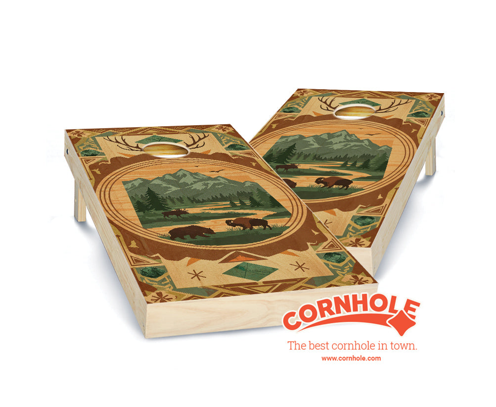 "Wyoming - State Wood Homage " Cornhole Boards