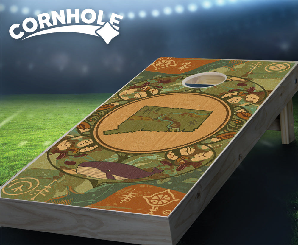 "Connecticut - State Wood Homage " Cornhole Boards