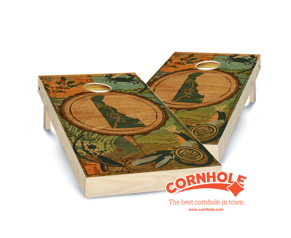 "Delaware - State Wood Homage " Cornhole Boards