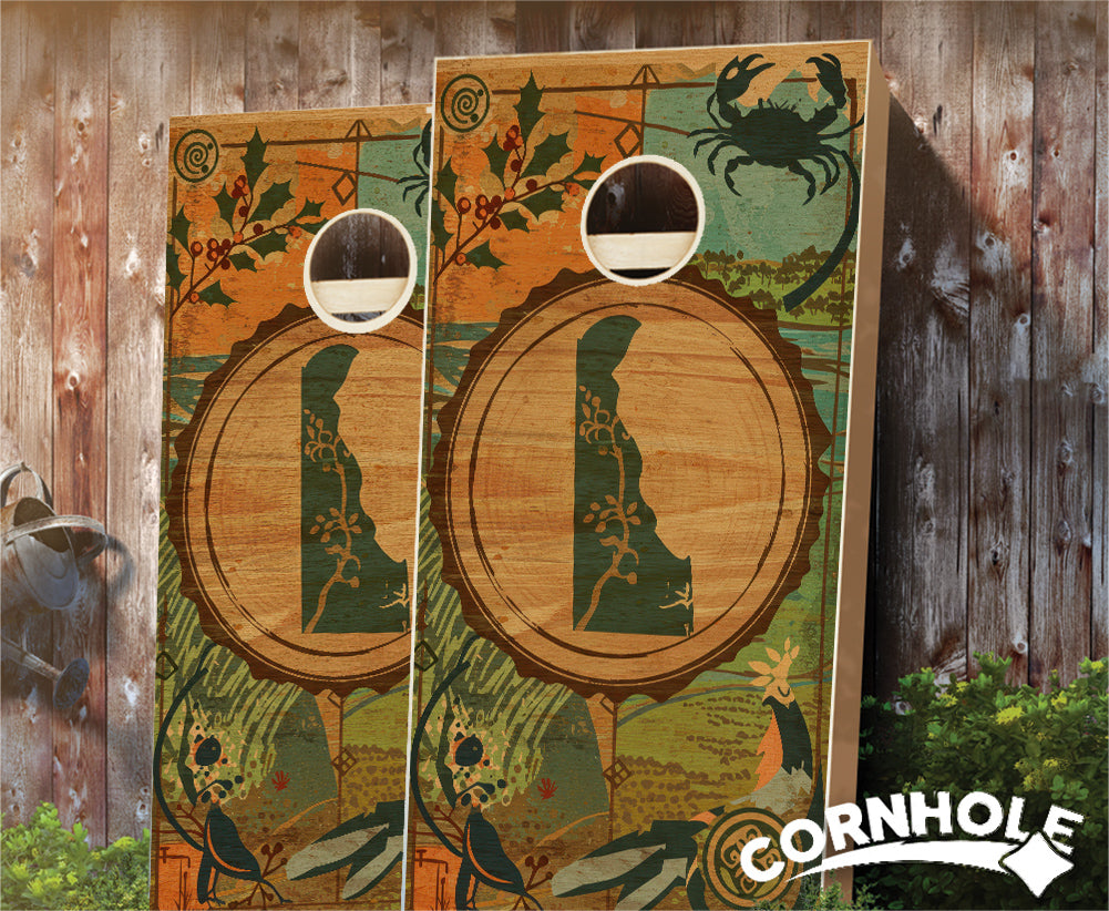 "Delaware - State Wood Homage " Cornhole Boards