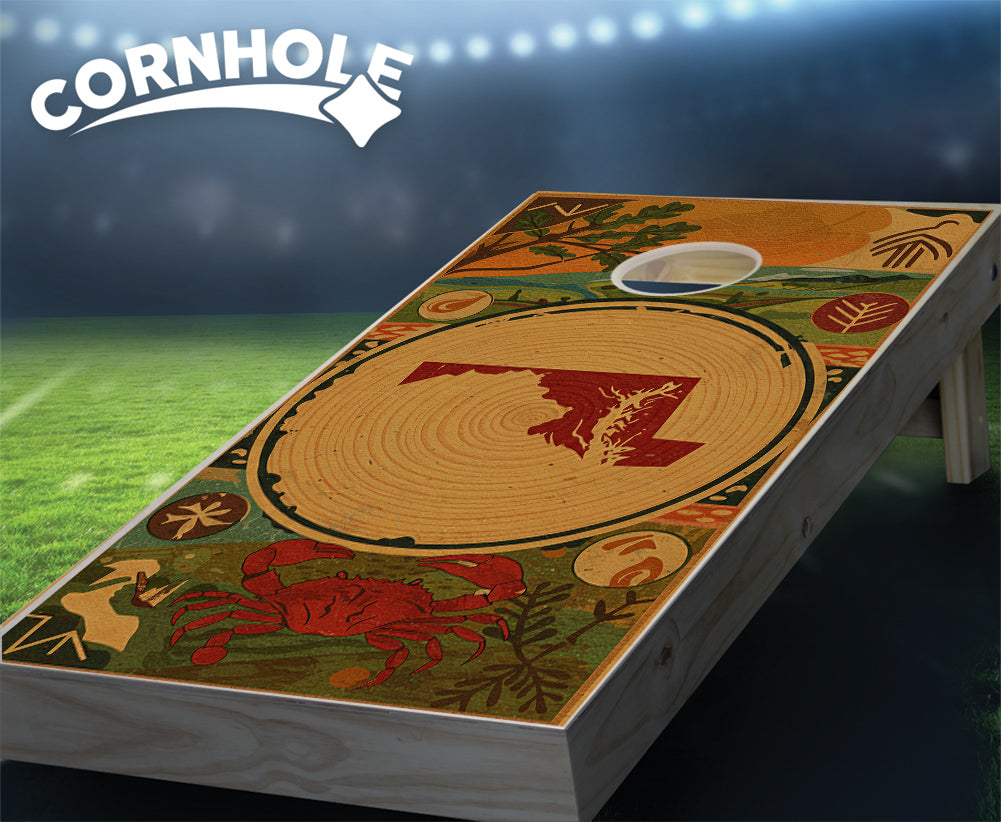 "Maryland - State Wood Homage " Cornhole Boards
