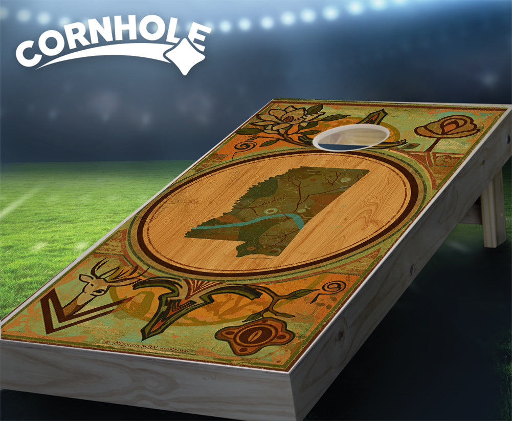 "Mississippi - State Wood Homage " Cornhole Boards