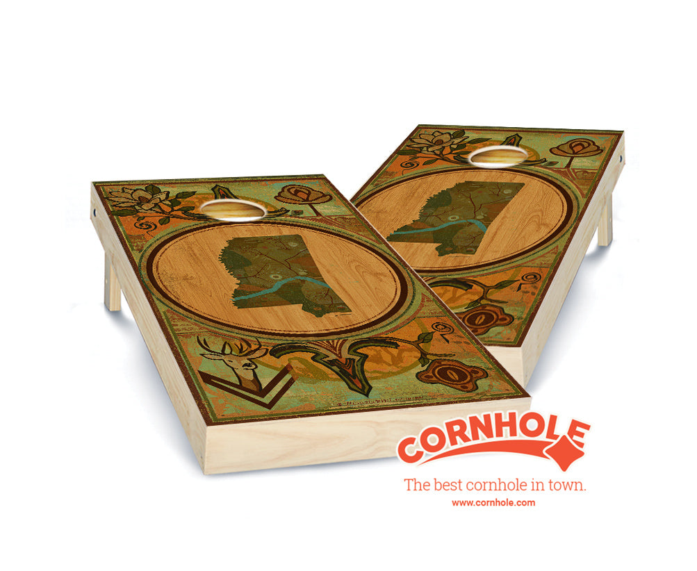 "Mississippi - State Wood Homage " Cornhole Boards