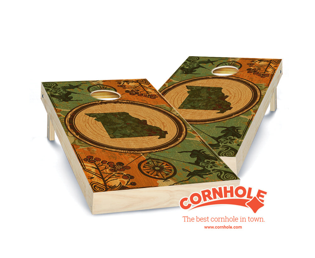 "Missouri - State Wood Homage " Cornhole Boards