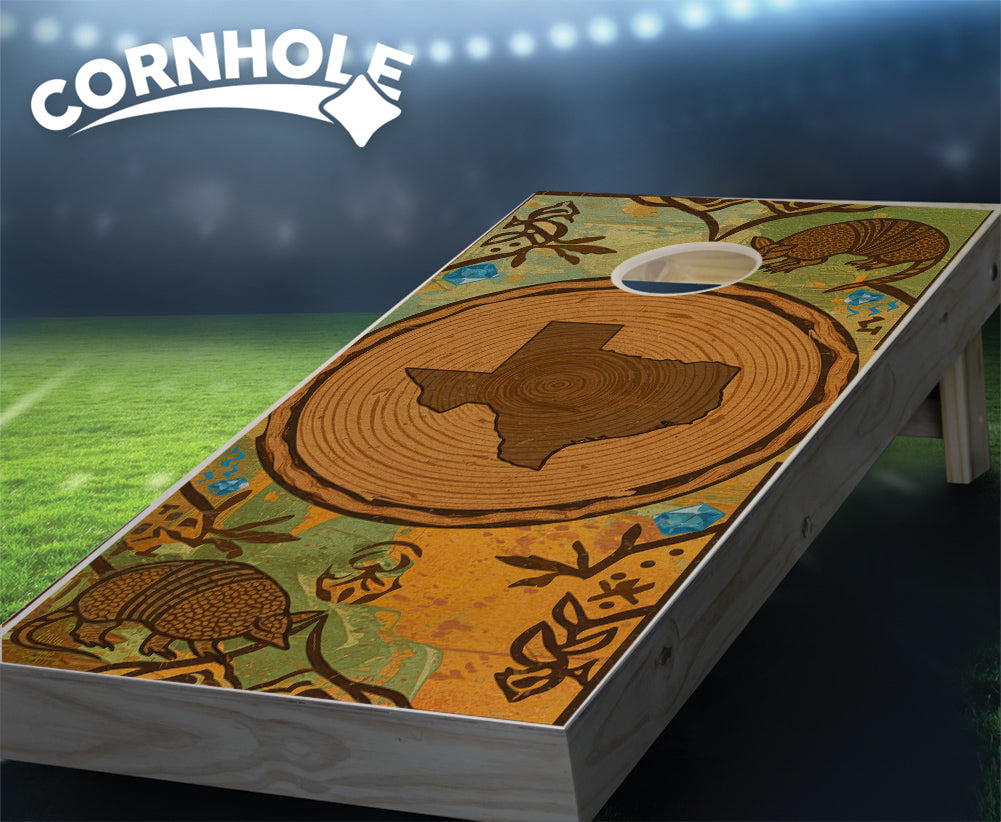 "Texas - State Wood Homage " Cornhole Boards