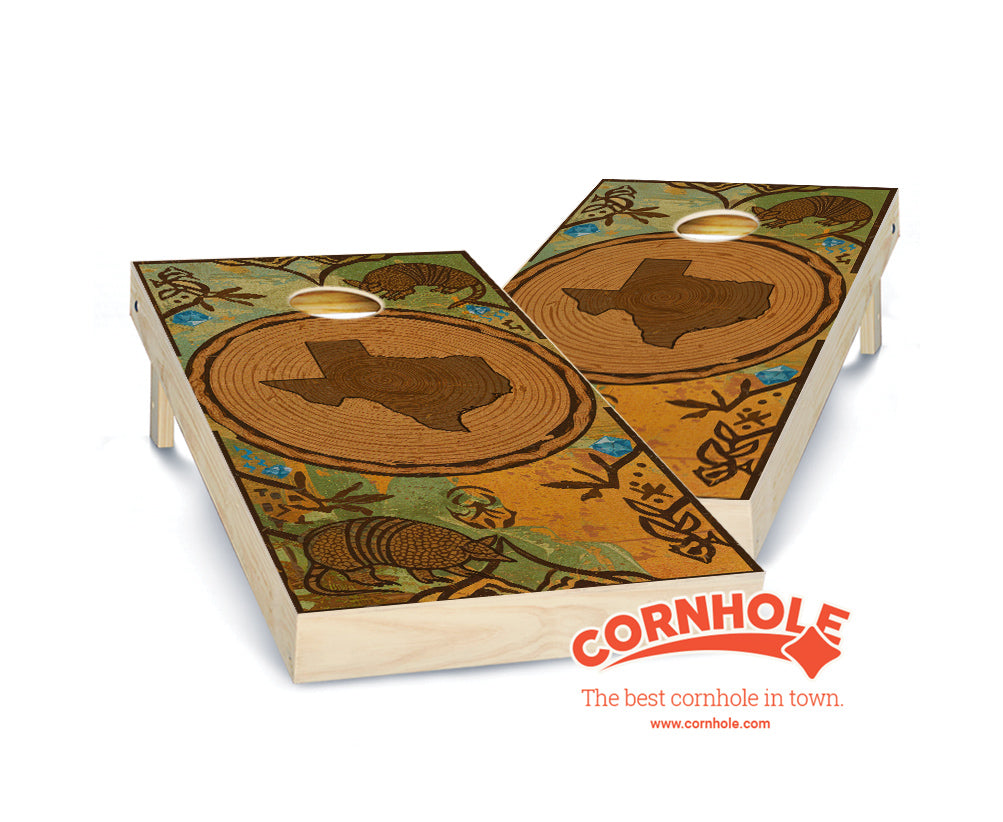 "Texas - State Wood Homage " Cornhole Boards