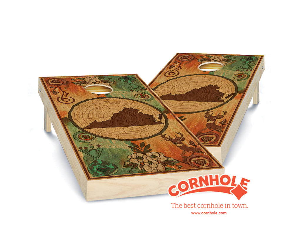 "Virginia - State Wood Homage " Cornhole Boards