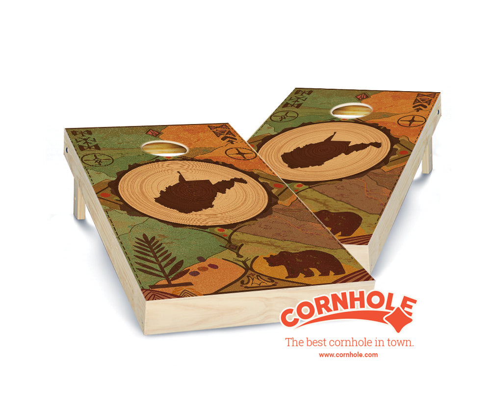 "West Virginia - State Wood Homage " Cornhole Boards