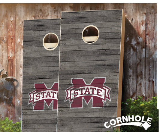 "Mississippi State Distressed" Cornhole Boards