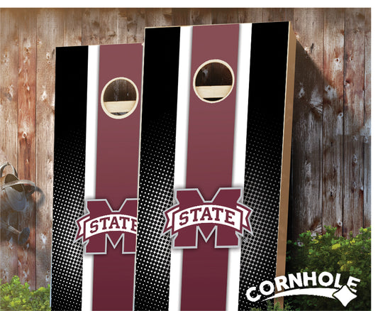 "Mississippi State Striped" Cornhole Boards