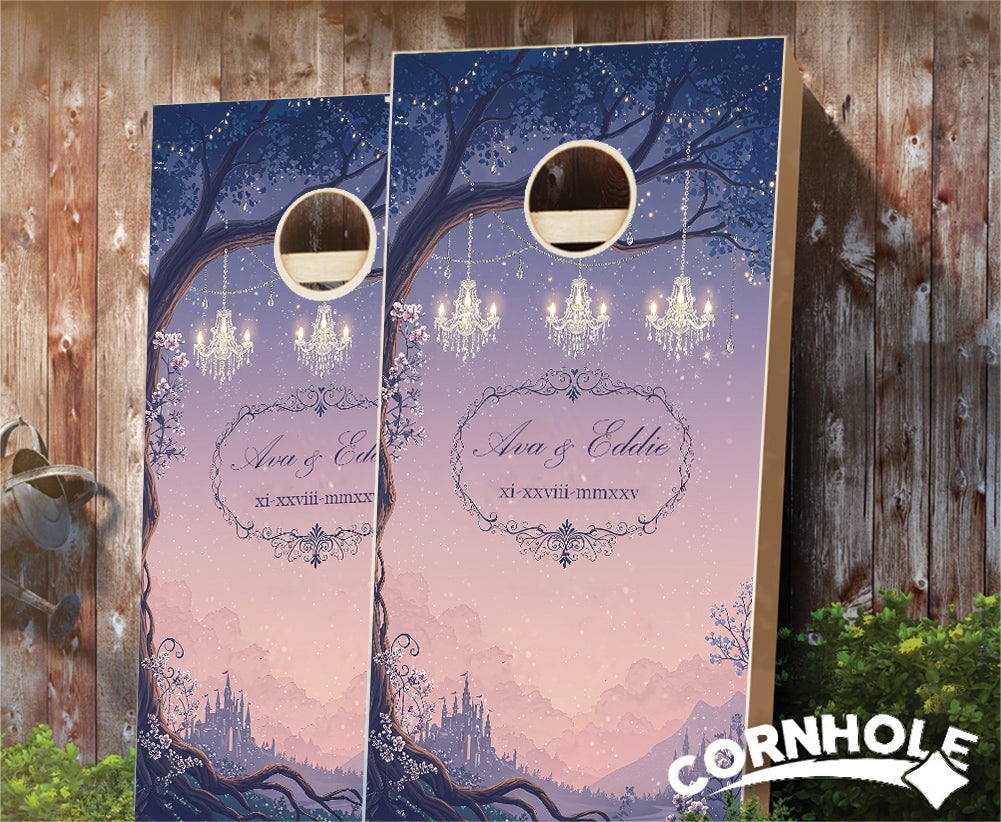 "Enchanted Magical Retreat Ending" Cornhole Boards