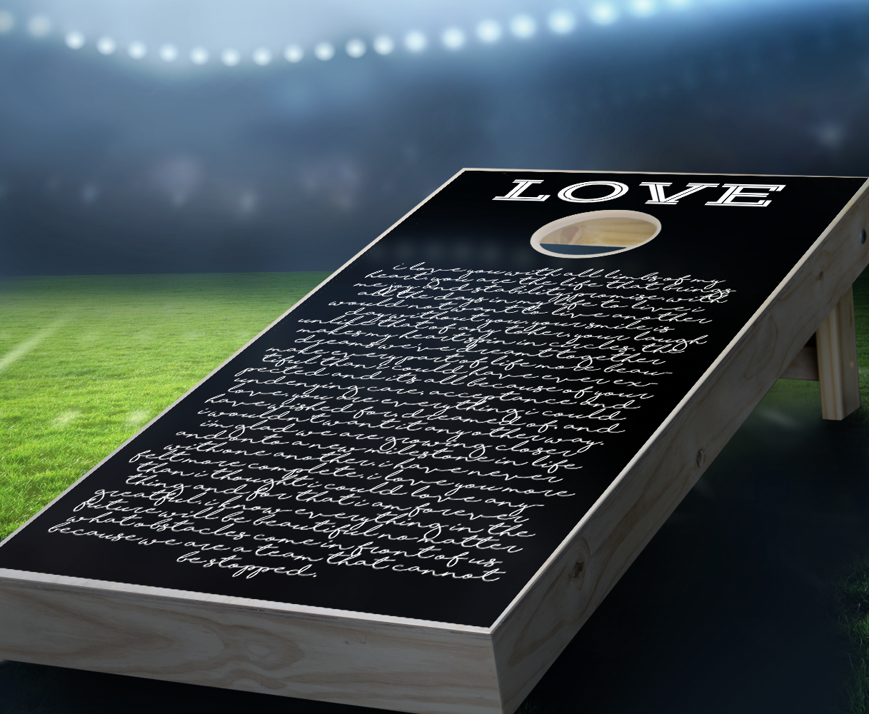 "Love Letter" Cornhole Boards