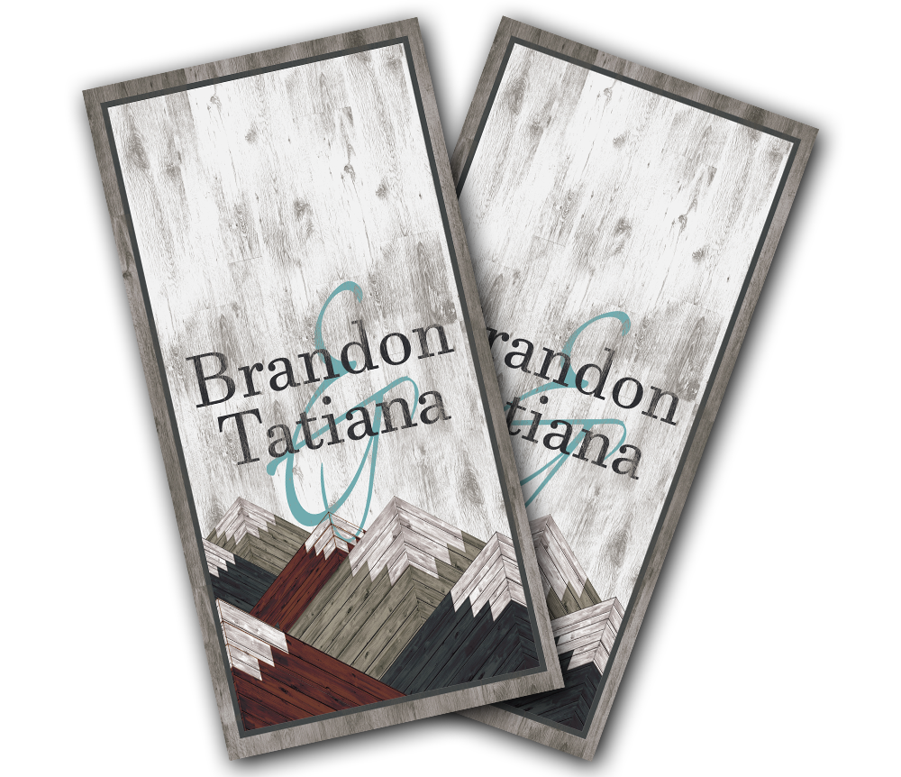 "Wood Slats" Personalized Cornhole Wrap