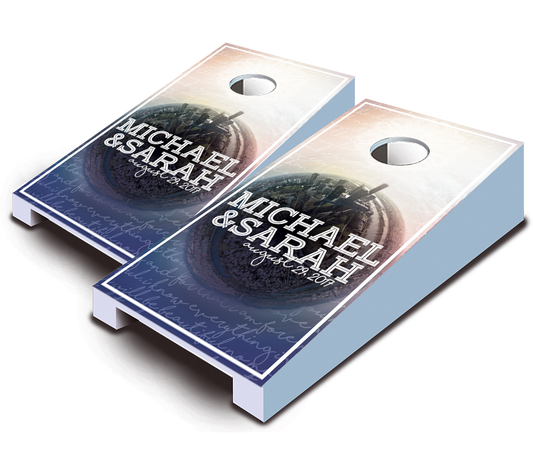 "You Are My World" Tabletop Cornhole Boards