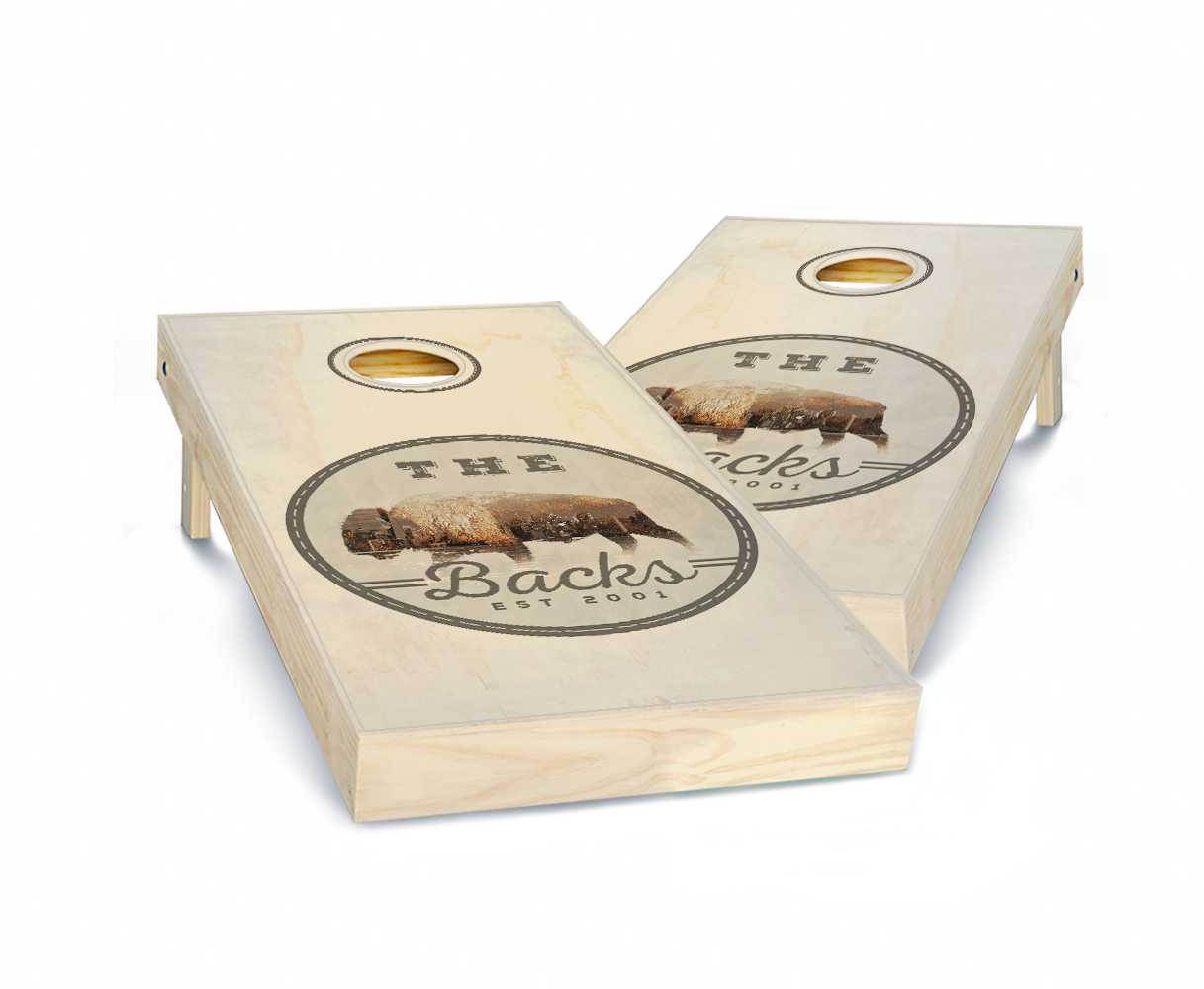 "Bison Family" Personalized Stained Cornhole Boards