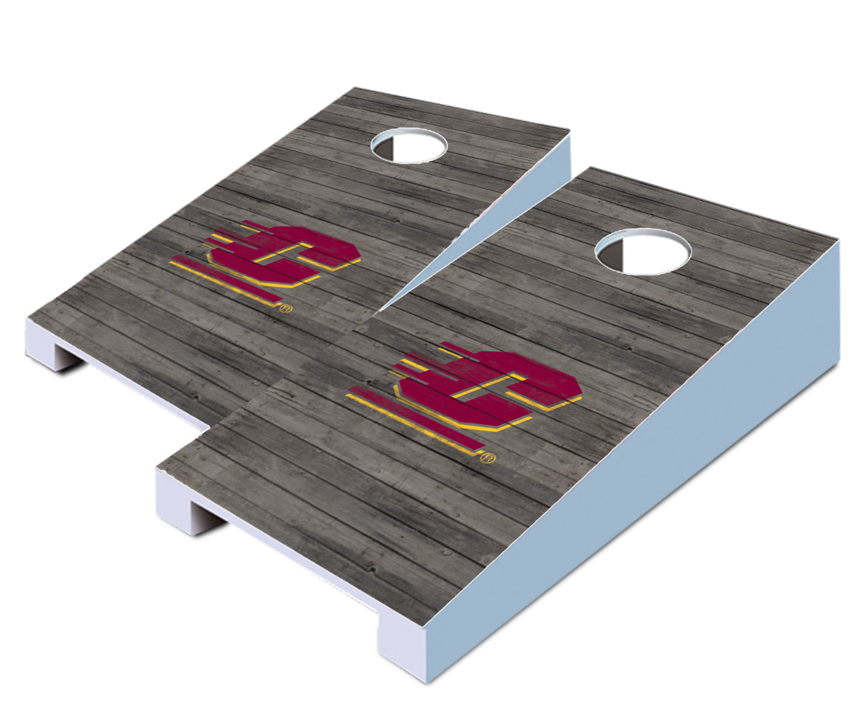 "Central Michigan Distressed" Tabletop Cornhole Boards