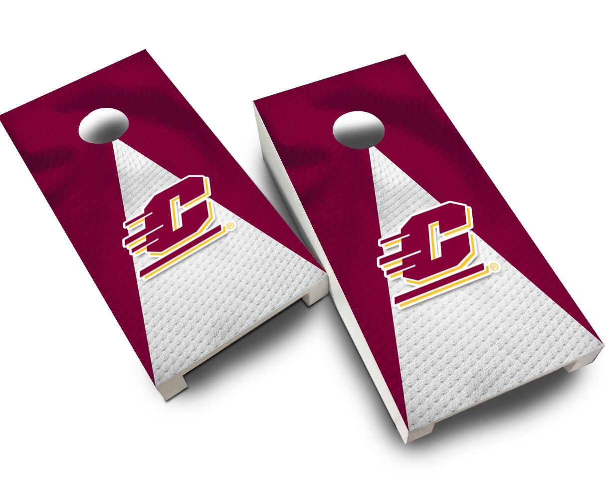 "Central Michigan Jersey" Tabletop Cornhole Boards