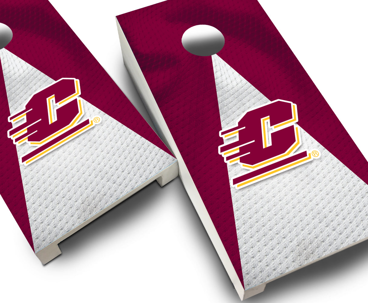 "Central Michigan Jersey" Tabletop Cornhole Boards