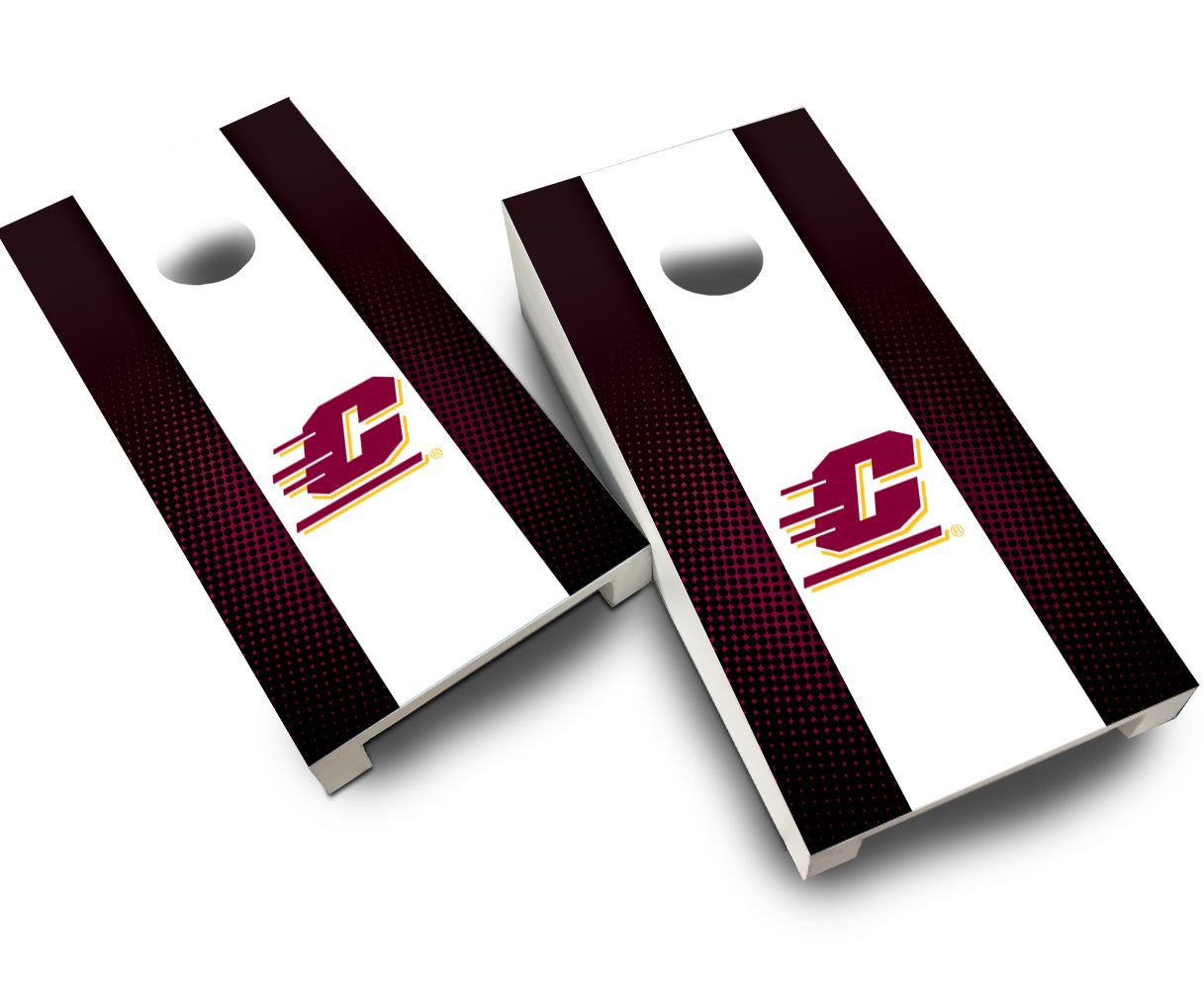 "Central Michigan Striped" Tabletop Cornhole Boards