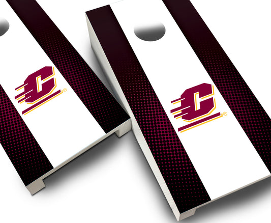 "Central Michigan Striped" Tabletop Cornhole Boards