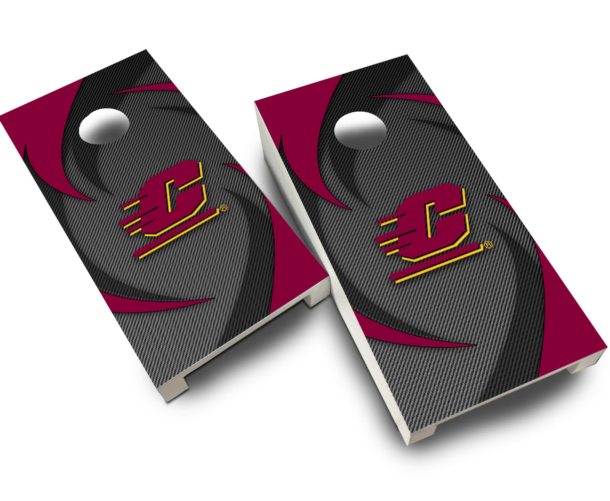 "Central Michigan Swoosh" Tabletop Cornhole Boards