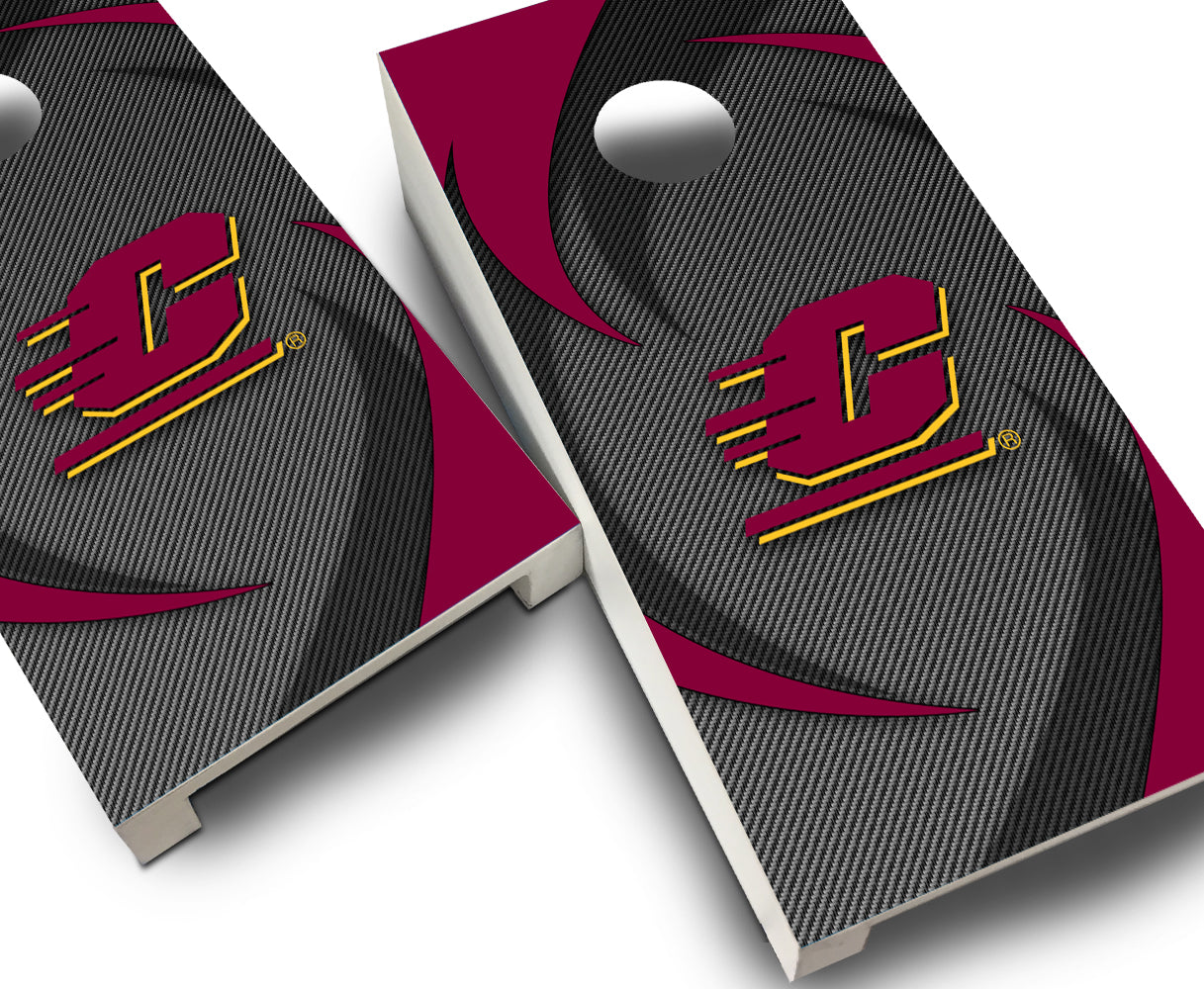 "Central Michigan Swoosh" Tabletop Cornhole Boards