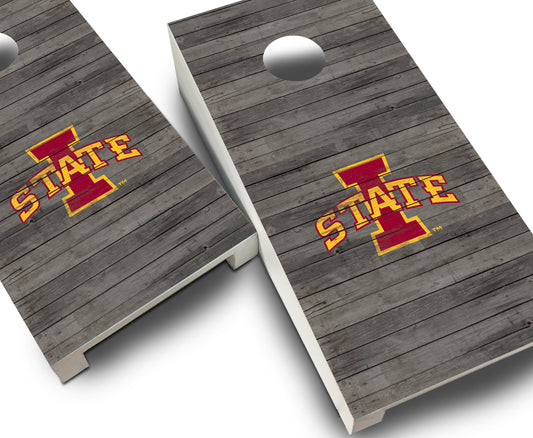 "Iowa State Distressed" Tabletop Cornhole Boards