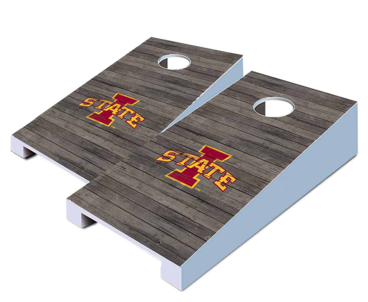 "Iowa State Distressed" Tabletop Cornhole Boards