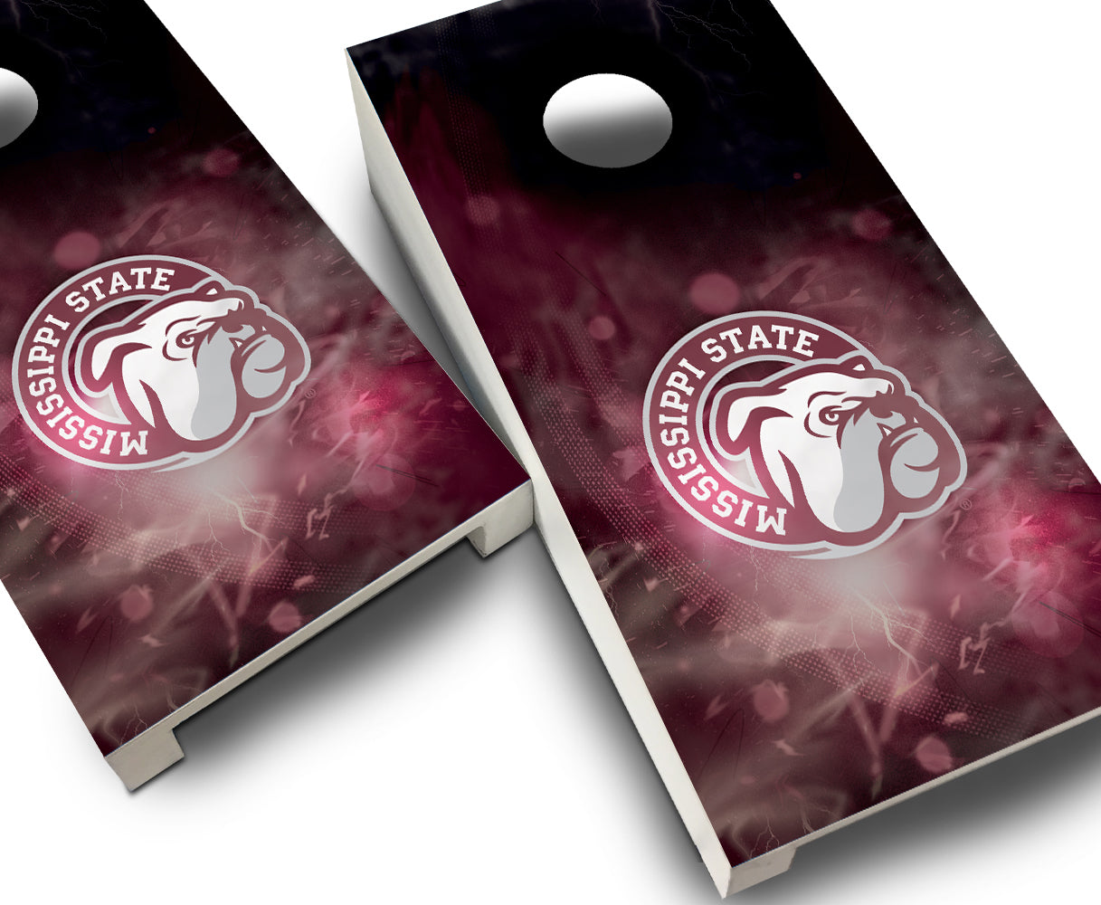 "Mississippi State Smoke" Tabletop Cornhole Boards