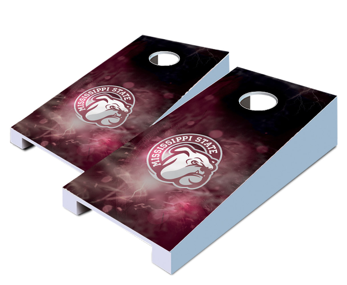 "Mississippi State Smoke" Tabletop Cornhole Boards