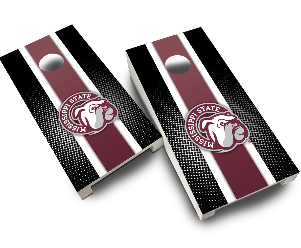 "Mississippi State Striped" Tabletop Cornhole Boards