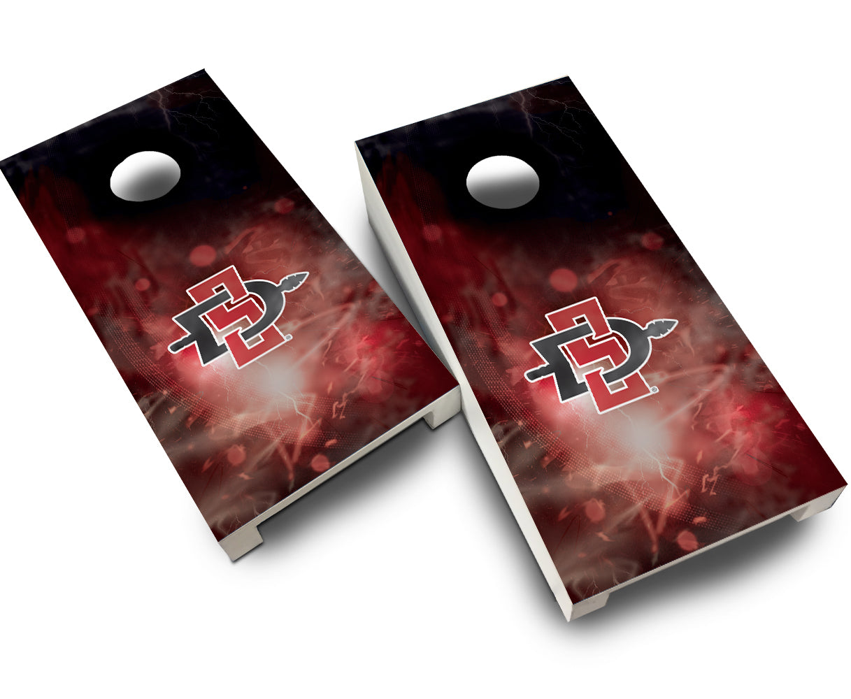 "San Diego State Smoke" Tabletop Cornhole Boards