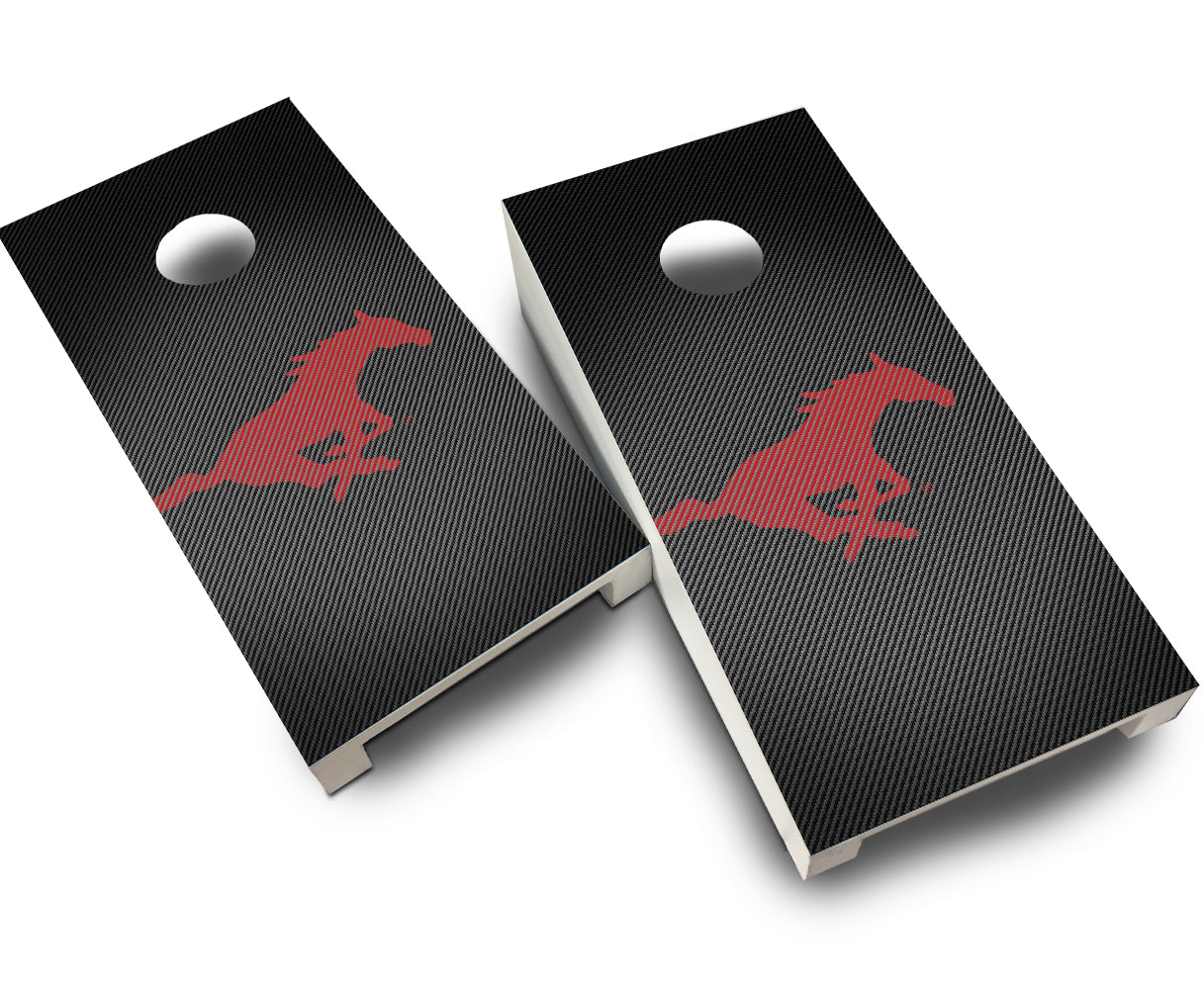 "Southern Methodist Slanted" Tabletop Cornhole Boards