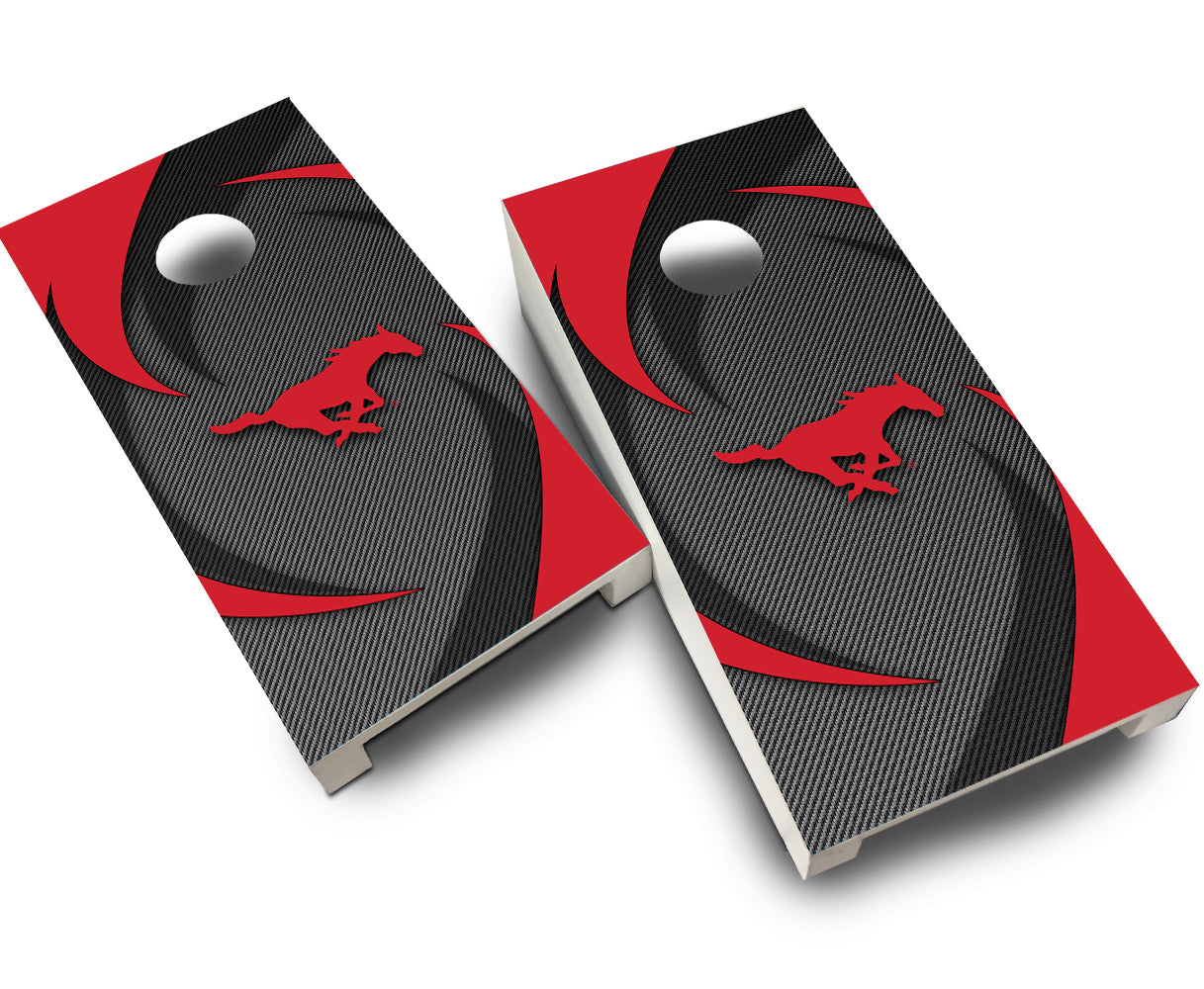 "Southern Methodist Swoosh" Tabletop Cornhole Boards