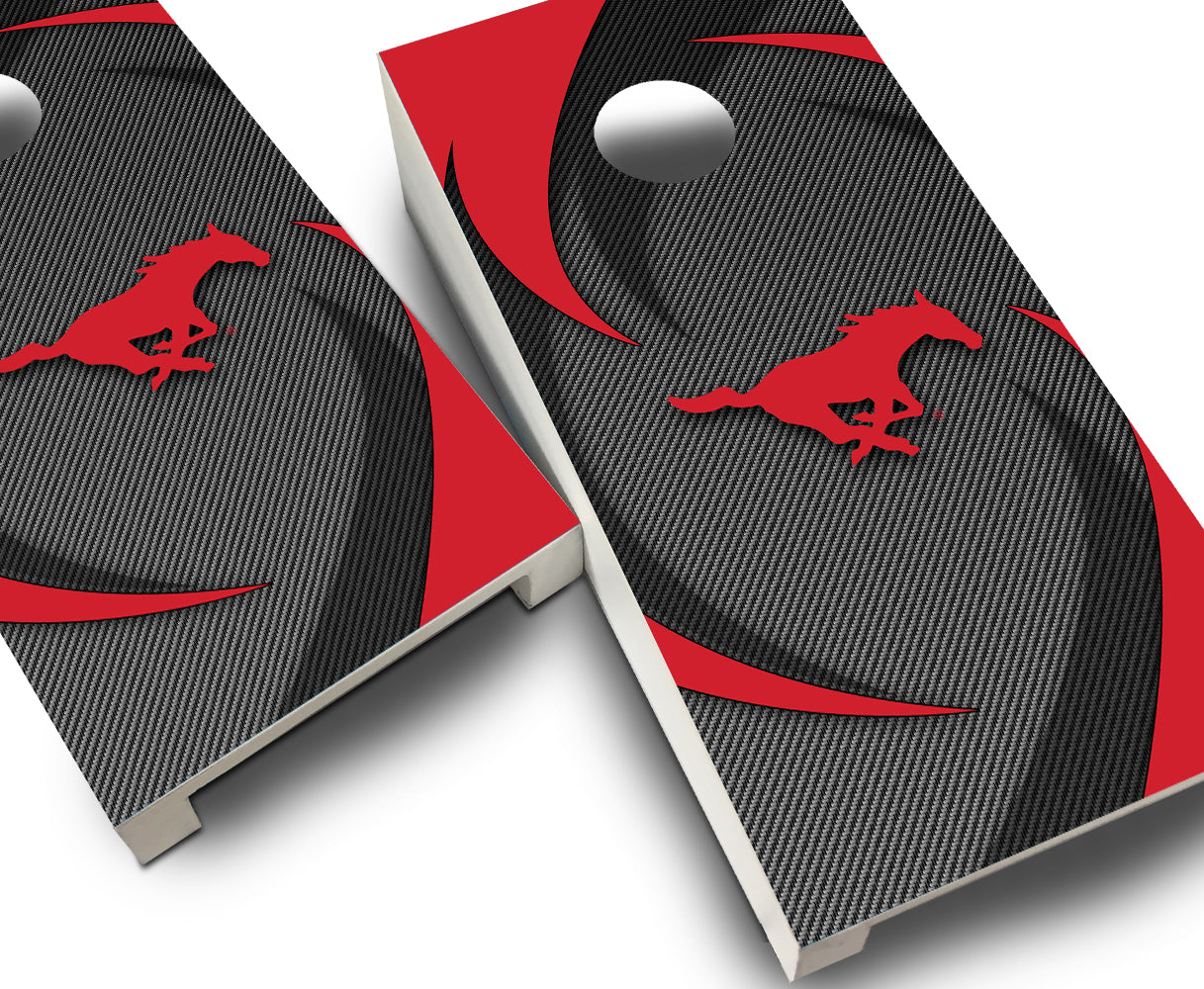 "Southern Methodist Swoosh" Tabletop Cornhole Boards