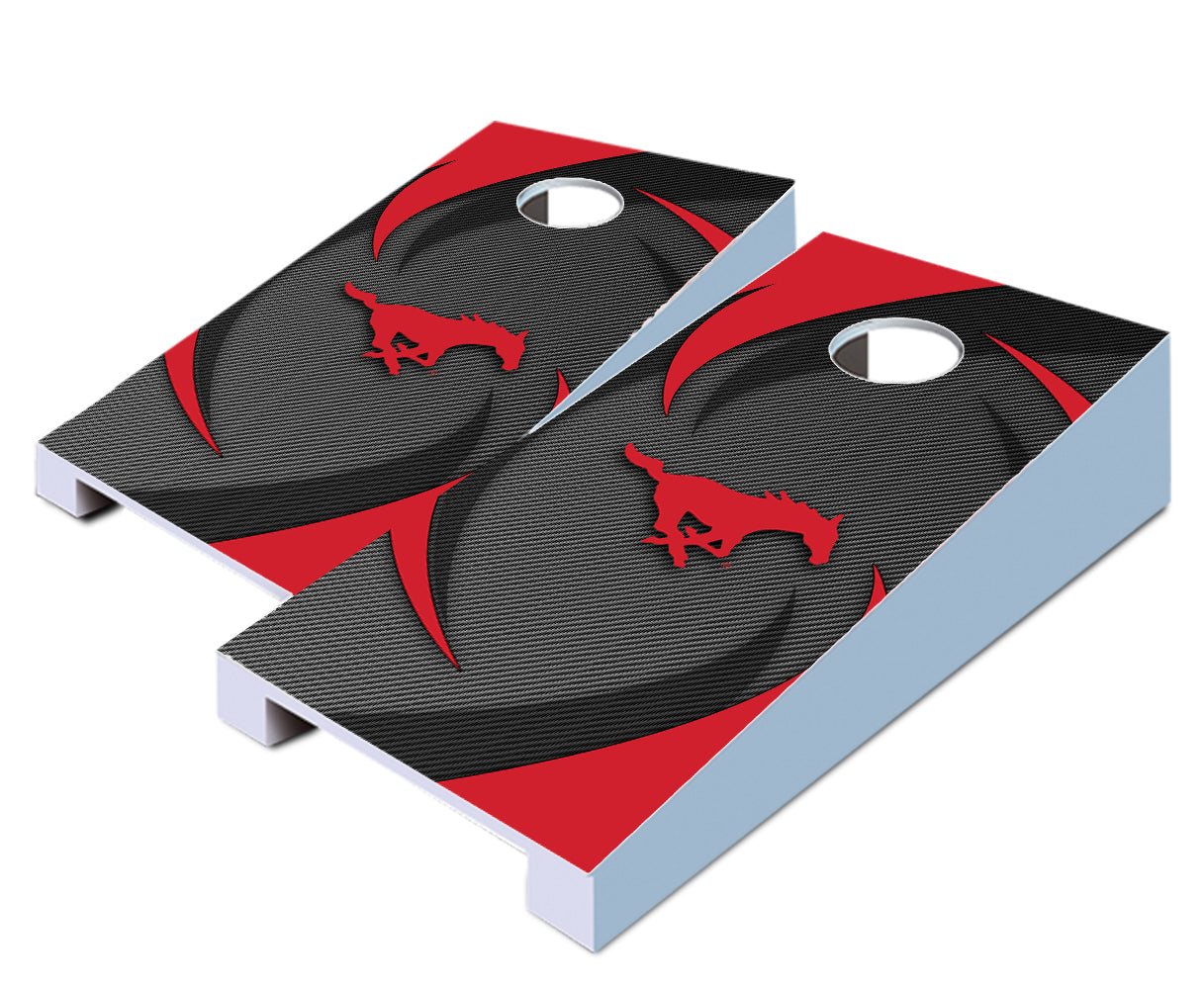 "Southern Methodist Swoosh" Tabletop Cornhole Boards