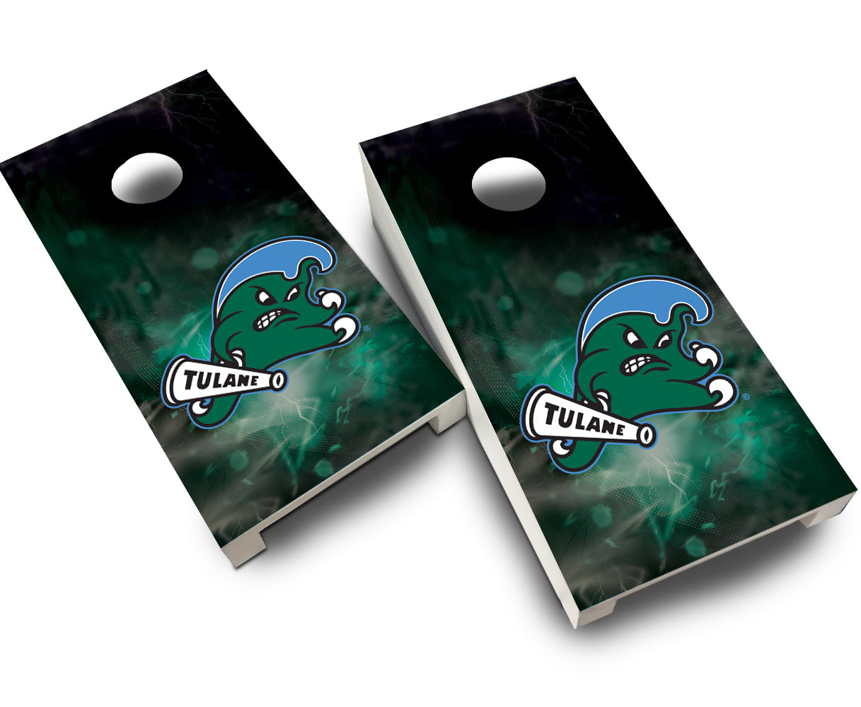 "Tulane Smoke" Tabletop Cornhole Boards