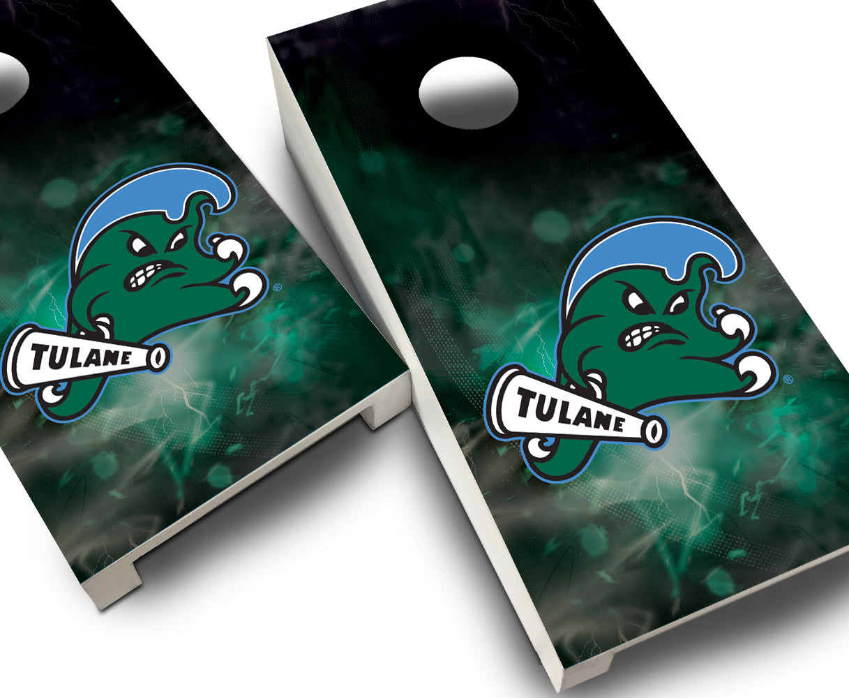 "Tulane Smoke" Tabletop Cornhole Boards