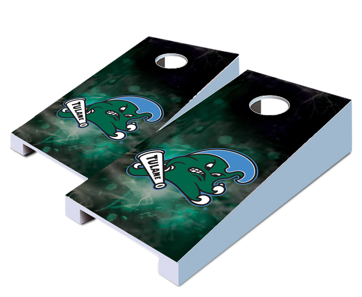 "Tulane Smoke" Tabletop Cornhole Boards