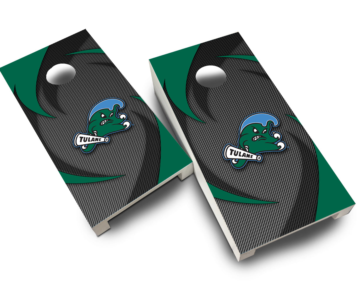 "Tulane Swoosh" Tabletop Cornhole Boards