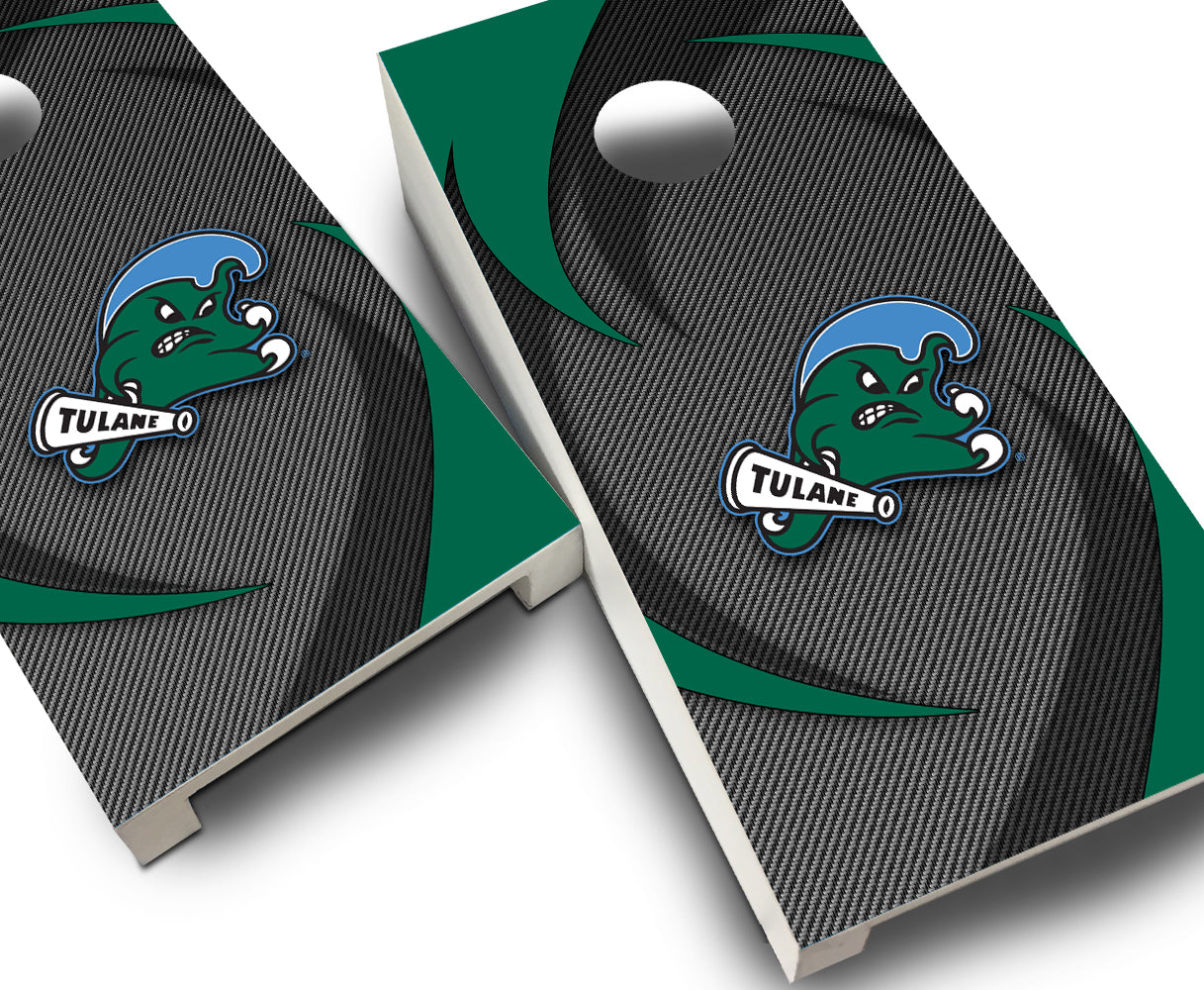 "Tulane Swoosh" Tabletop Cornhole Boards