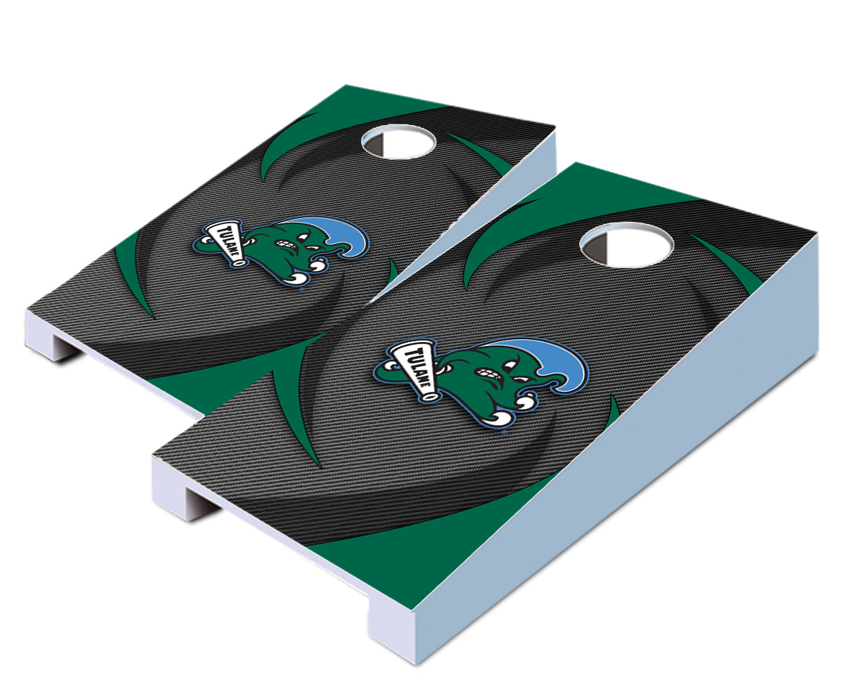 "Tulane Swoosh" Tabletop Cornhole Boards