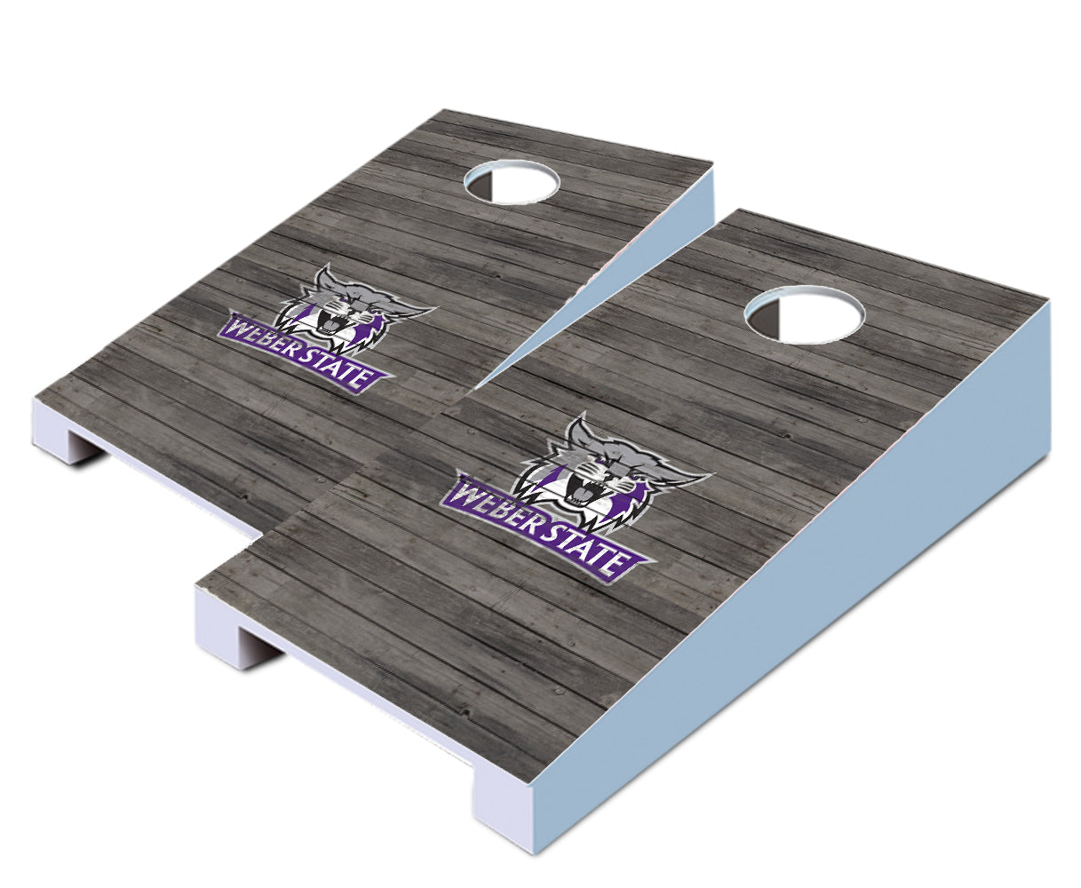 "Weber State Distressed" Tabletop Cornhole Boards