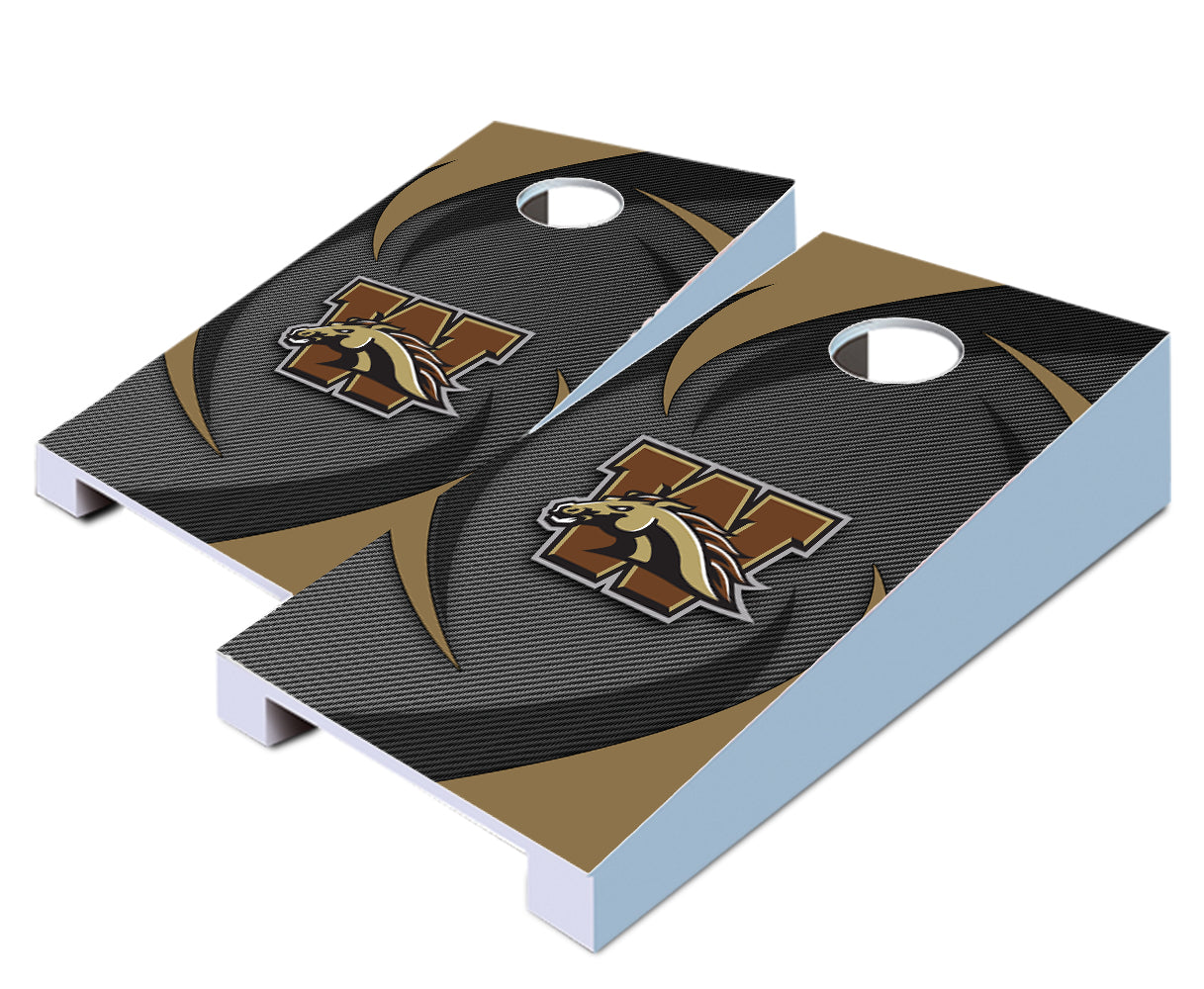 "Western Michigan Swoosh" Tabletop Cornhole Boards