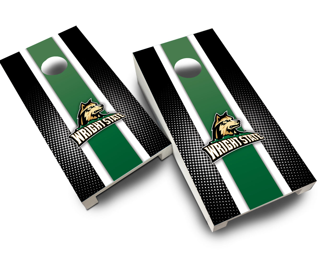 "Wright State Striped" Tabletop Cornhole Boards