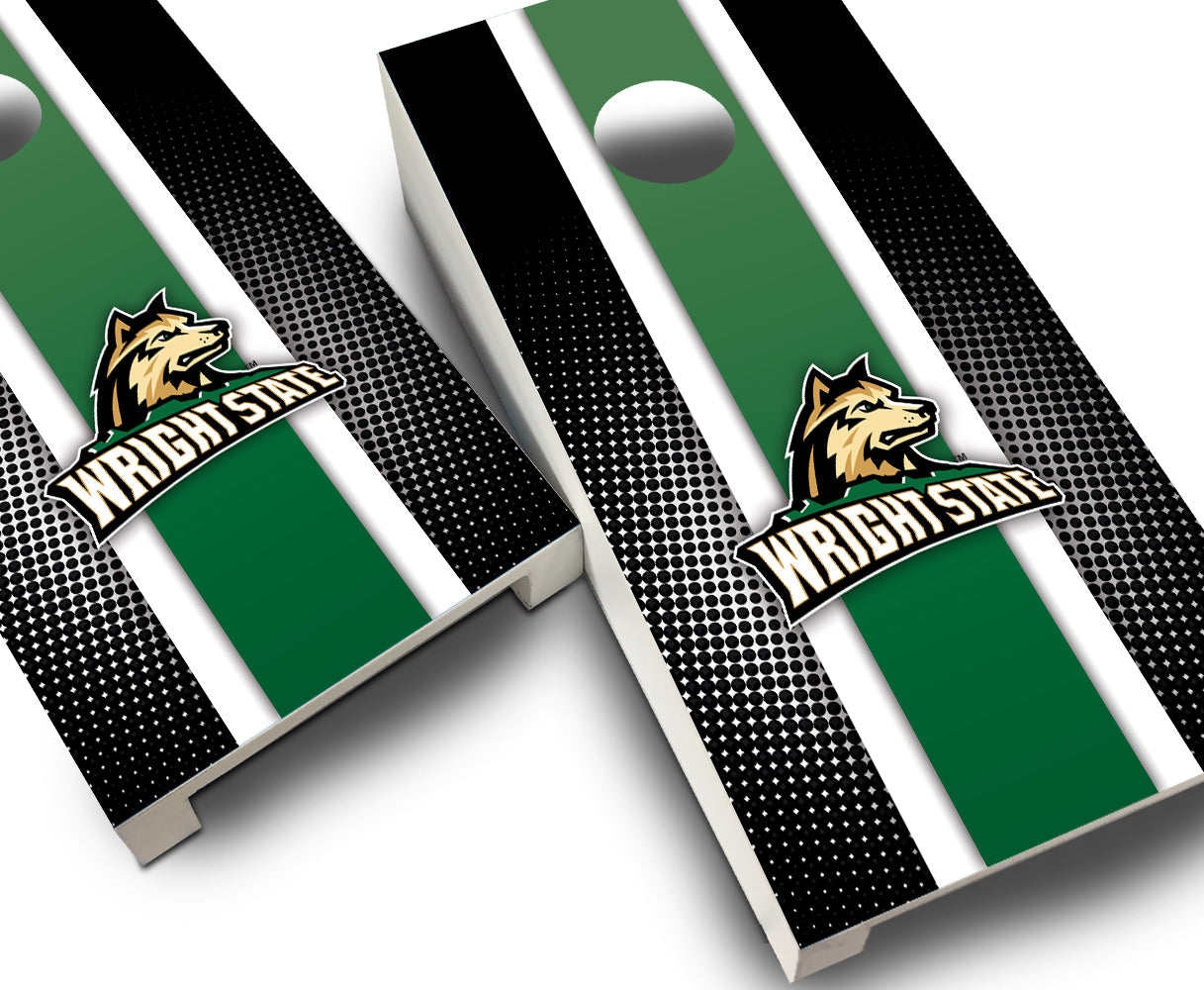 "Wright State Striped" Tabletop Cornhole Boards