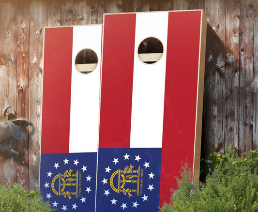 "Georgia Flag" Cornhole Boards